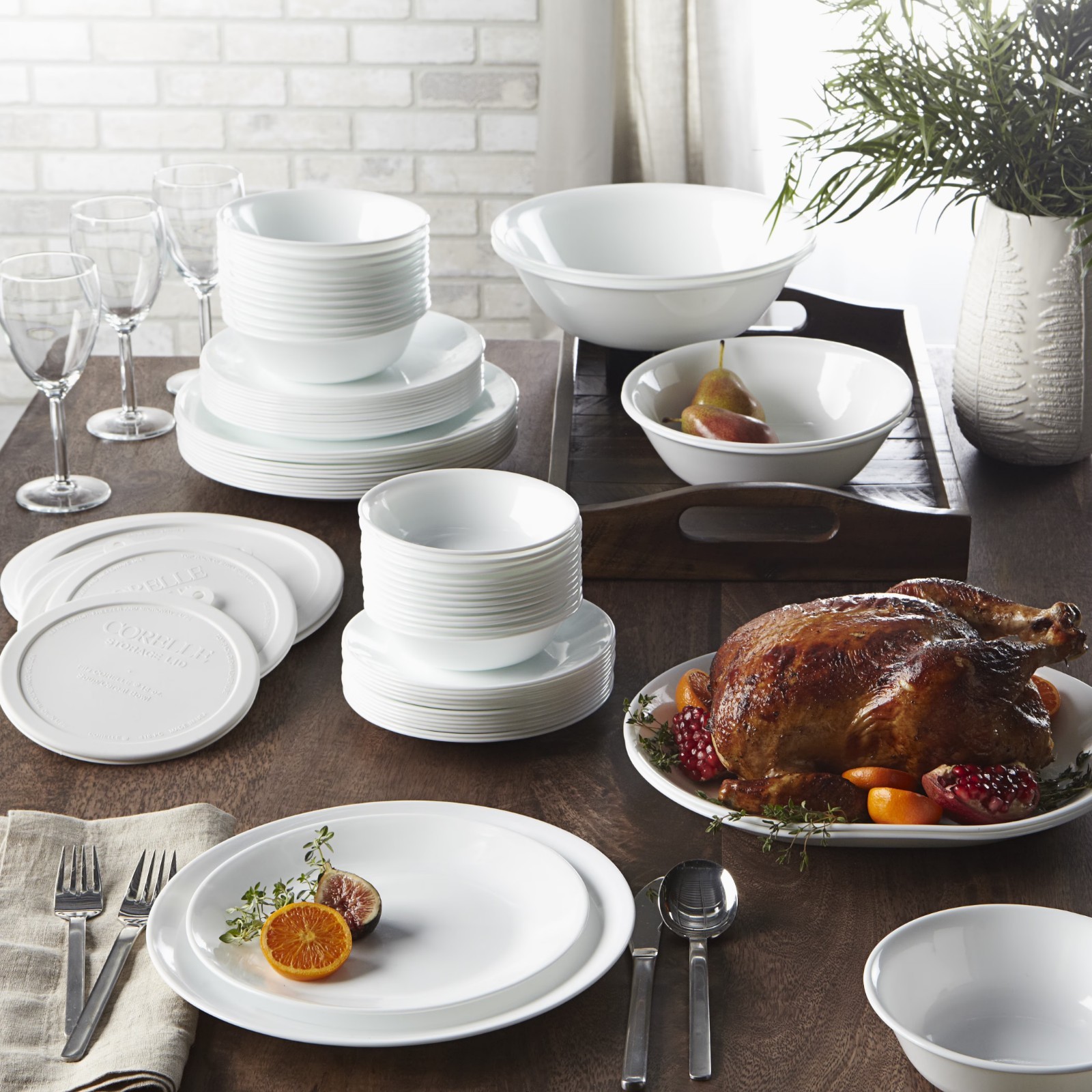 (4 Pack) Corelle Winter Frost White 18 oz Soup Bowl Set