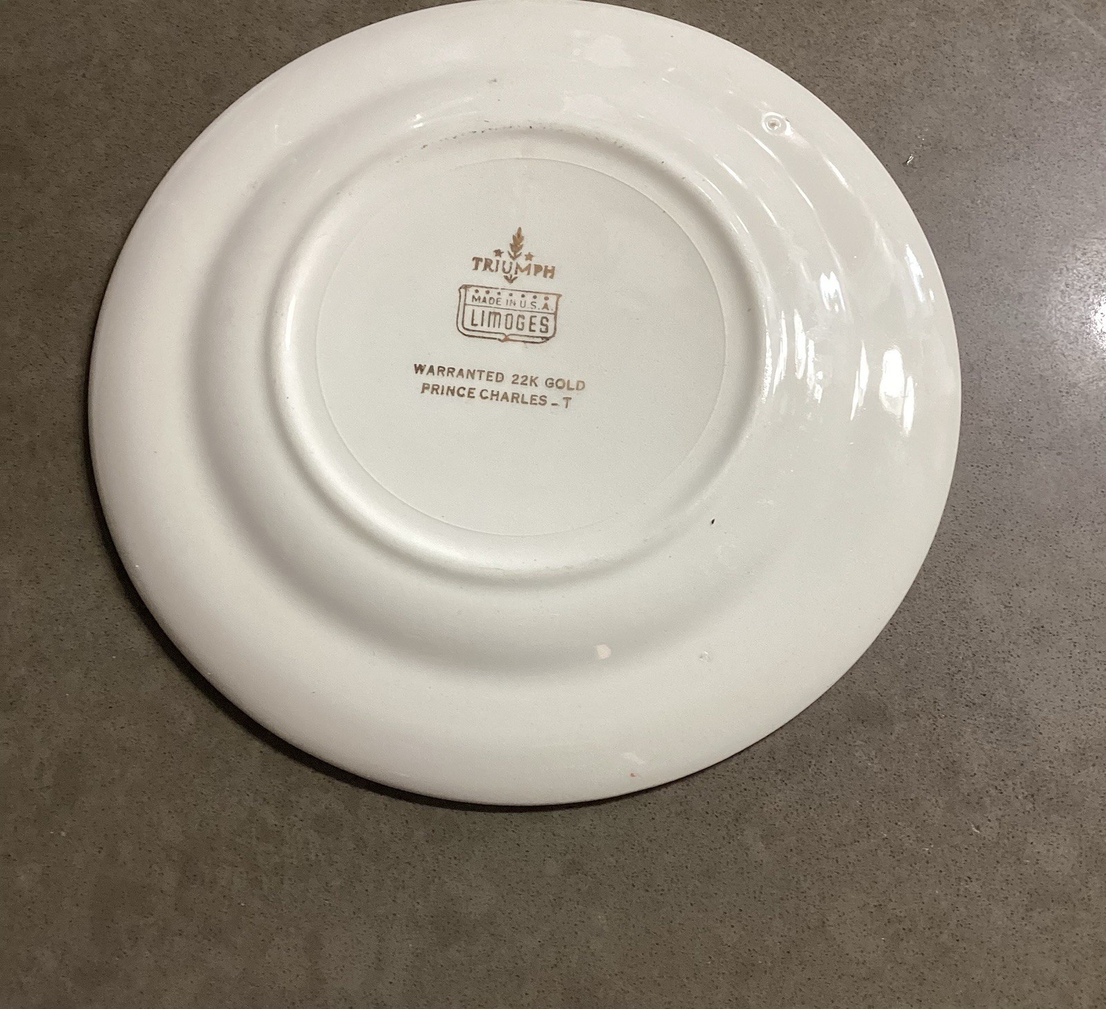 Vintage Prince Charles by Limoges Triumph 22k gold 3 Bread and Butter Plates