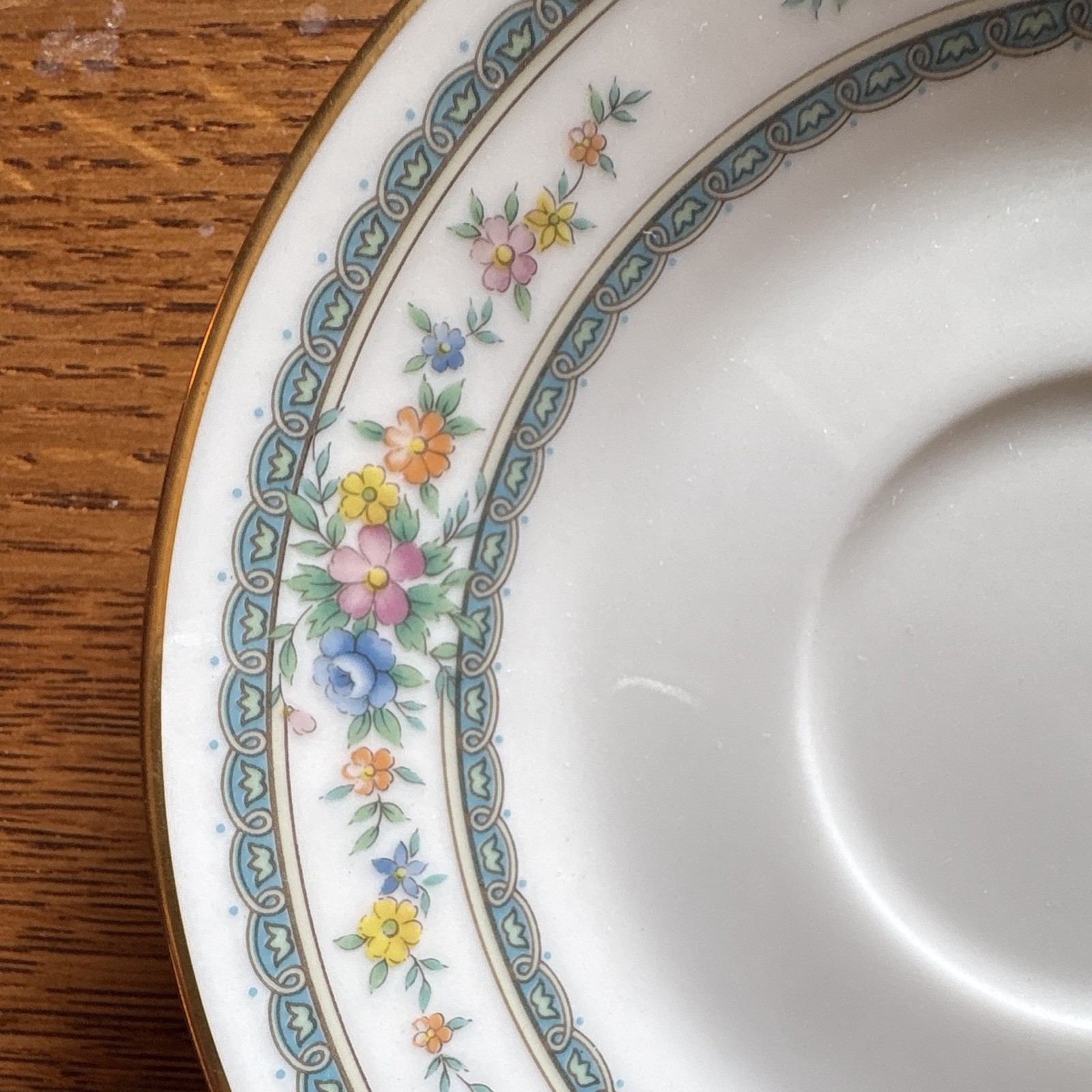 Noritake Amenity 7228 Floral China Cup & Saucer Set, White/Blue/Green Gold