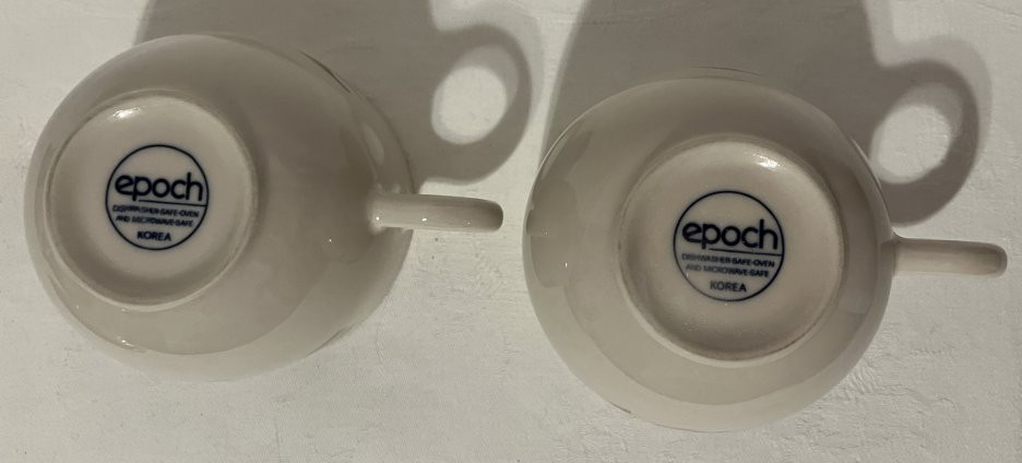 Set of 2 Epoch Wholesome Cup and Saucers, Fruit and Leaves