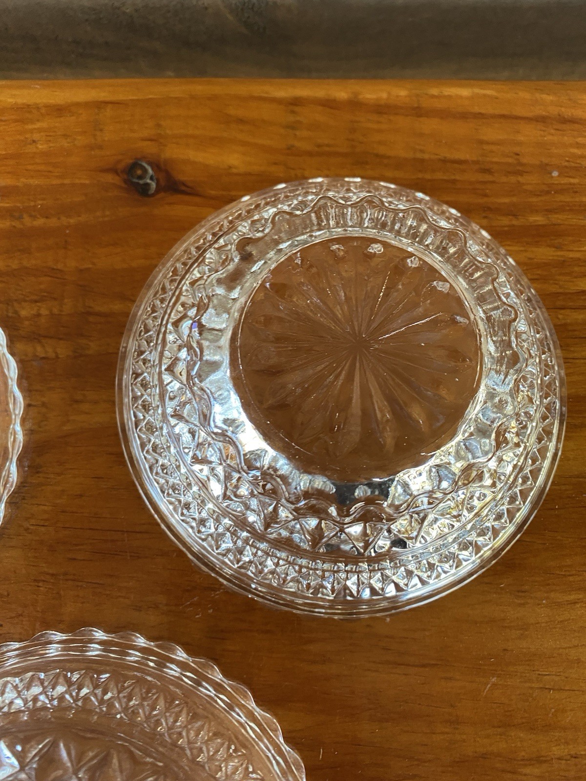 3 Anchor Hocking Wexford Bowls Dessert Berry Diamond Pattern Vintage