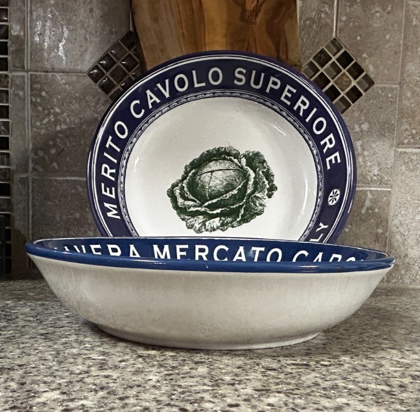 Certified International~Pasta Bowls~Tina Higgins~ 9”x 2” ~Pair
