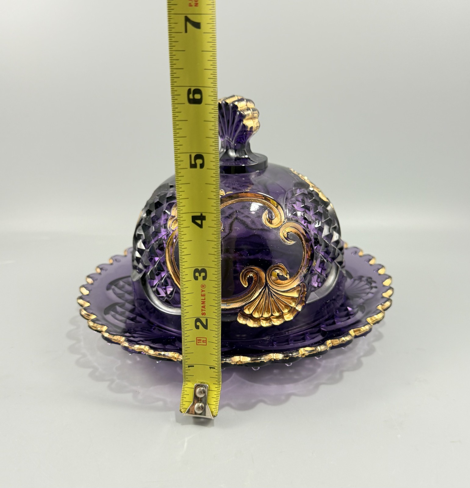 EAPG Riverside Amethyst Glass Croesus Butter Dish Creamer Sugar Bowl Set of 4