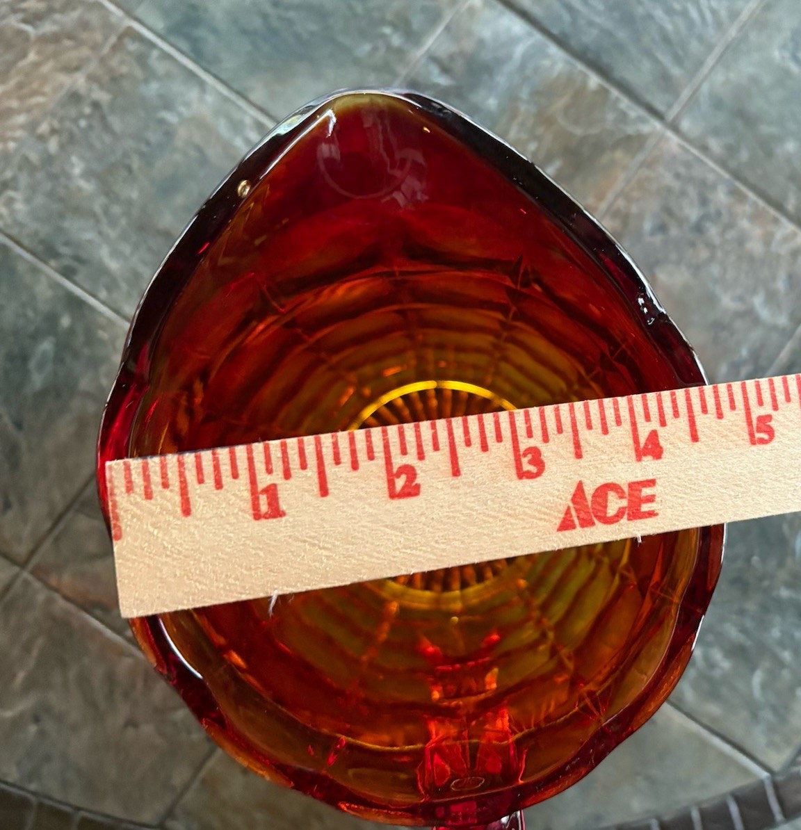 Tiara Indiana Glass Sunset Amberina Red Constellation Water Pitcher 48oz.