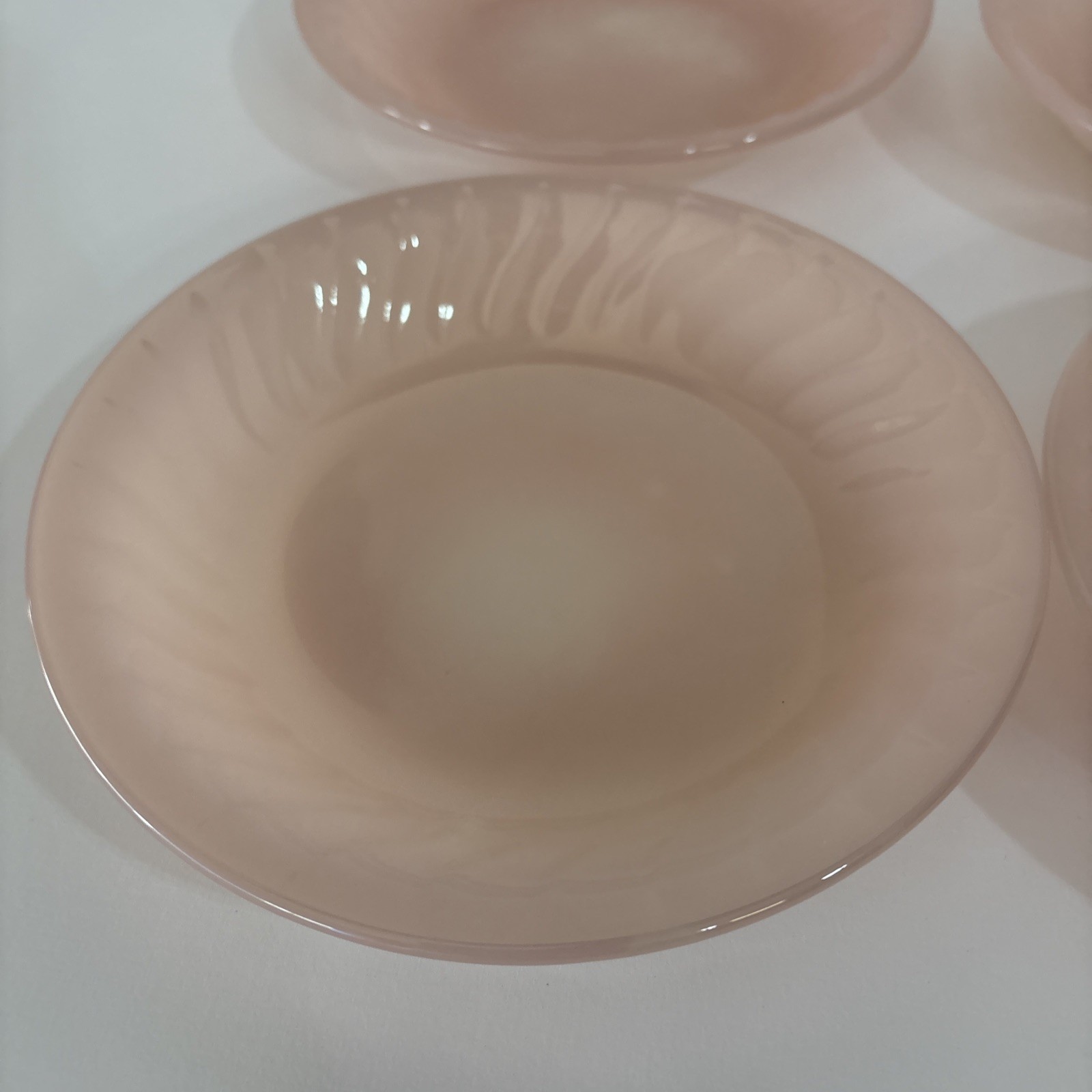 Vintage Fire King Pink Swirl Round Bowl 7 1/2” inch Set Of 4 Color Varies