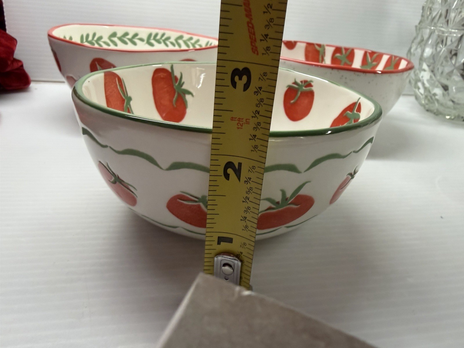 3 – Prima Design Ceramic 3 Bowl Set Tomatoes . New And Unique