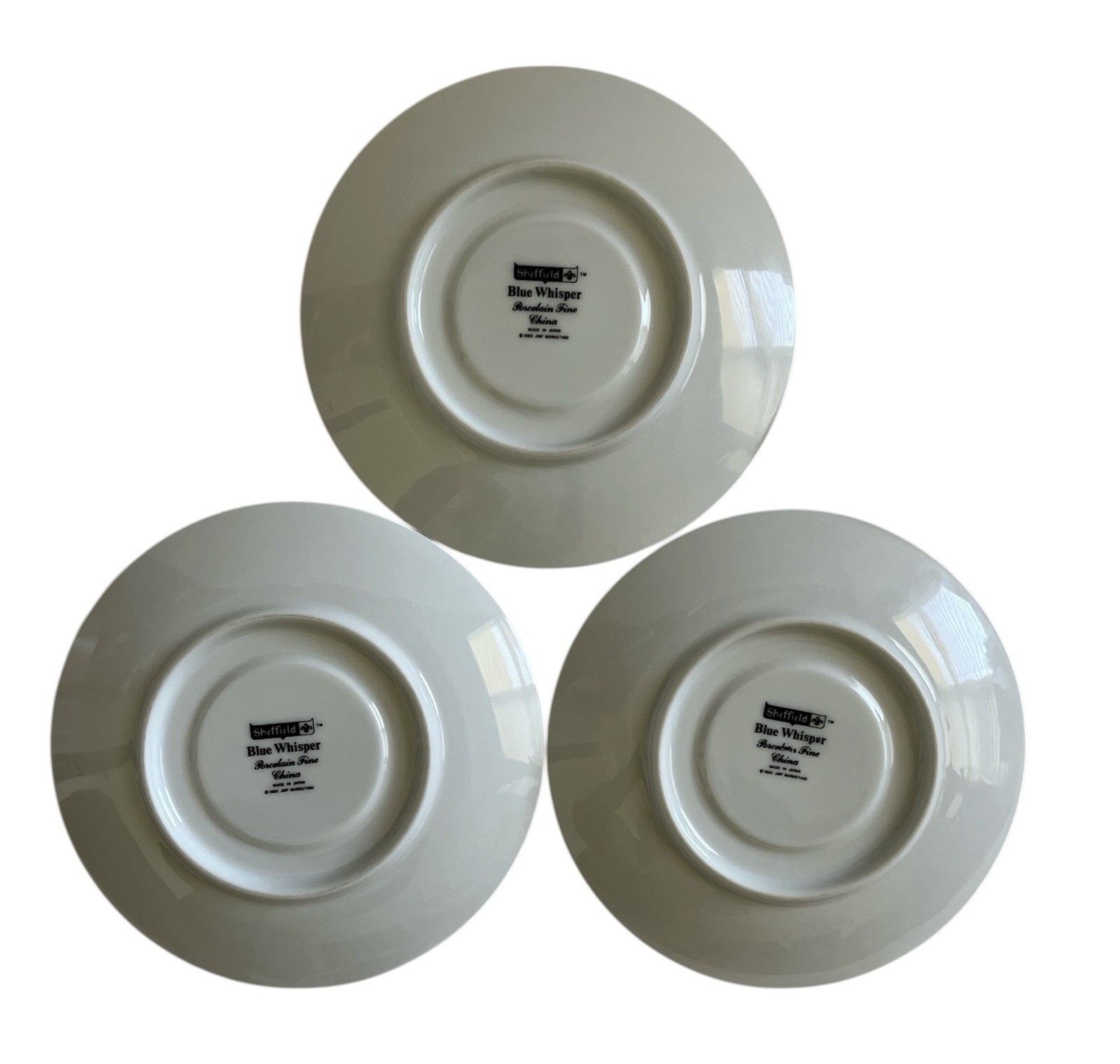 Sheffield Blue Whisper Saucers Lot Of 3 Fine China Porcelain Made In Japan