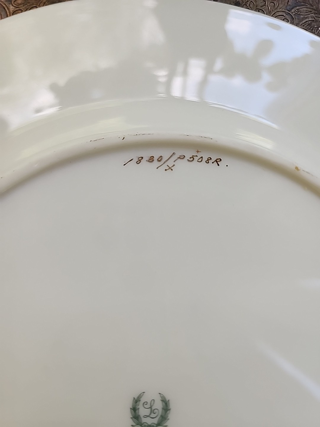 Vintage Lenox Service Plate Maroon Red Gold Encrusted Urn Pattern 1830/P508R