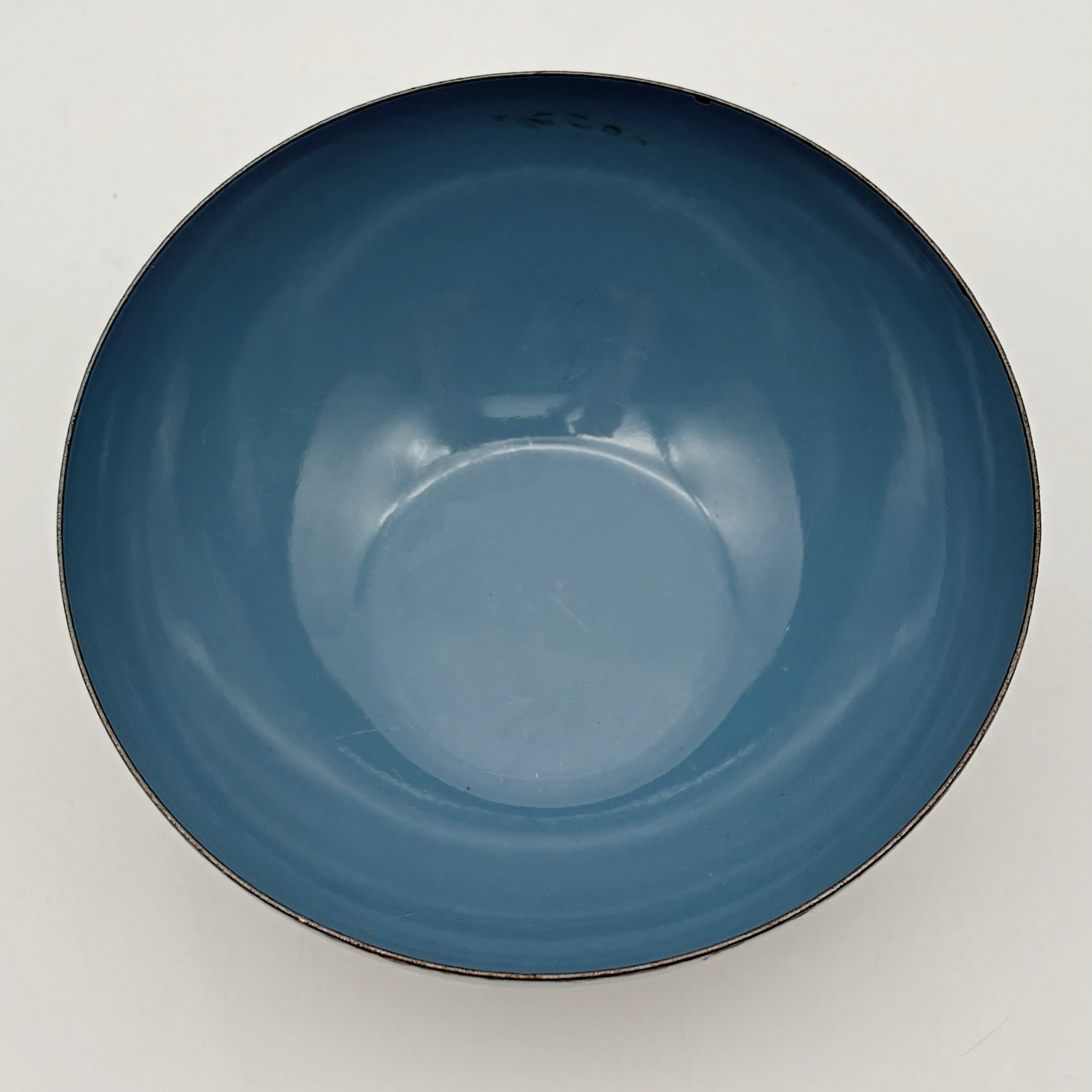 3 Vintage Cathrineholm Teal Blue Lotus Bowls From Norway 5.5 Inches Wide