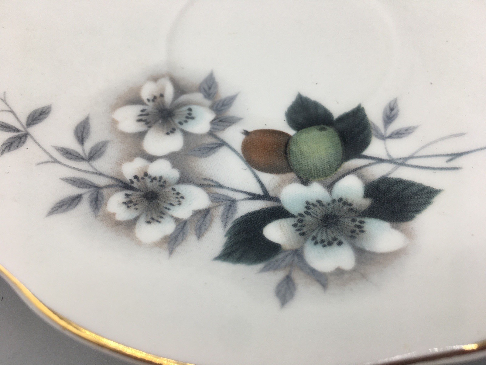 Wildflower Royal Dover Bone China White Floral Teacup & Saucer Vintage England