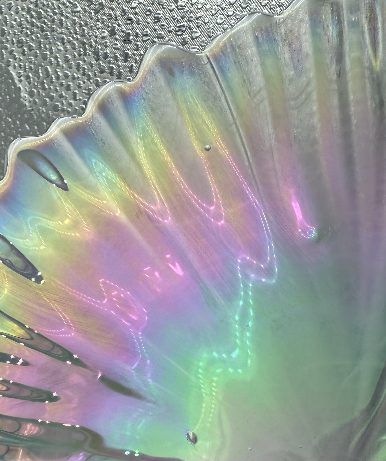 Gorgeous Multicolor Alabaster Swirl Opal Iridescent 8” Salad Plate Set (13)