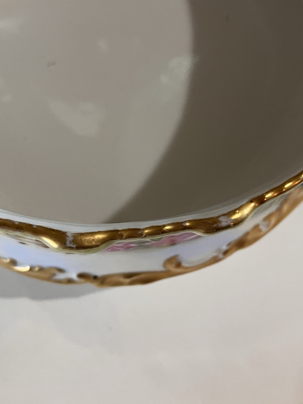 Antique Limoges Jardiniers Footed Gold Trim Bowl Made In Venice 1899