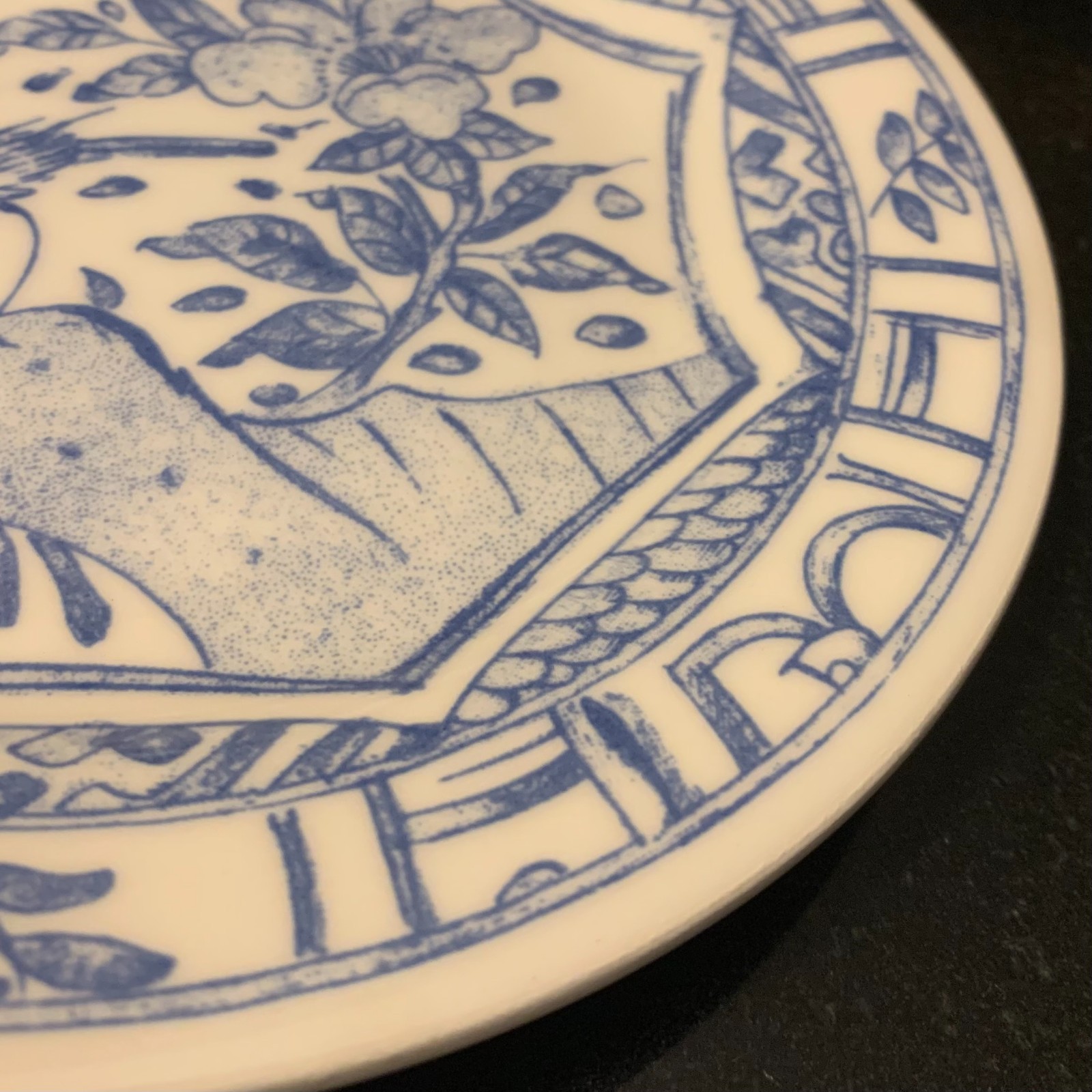 Gien Oiseau Bleu 6 1/2″ Canape or Bread Plate France Pristine Multiple Available