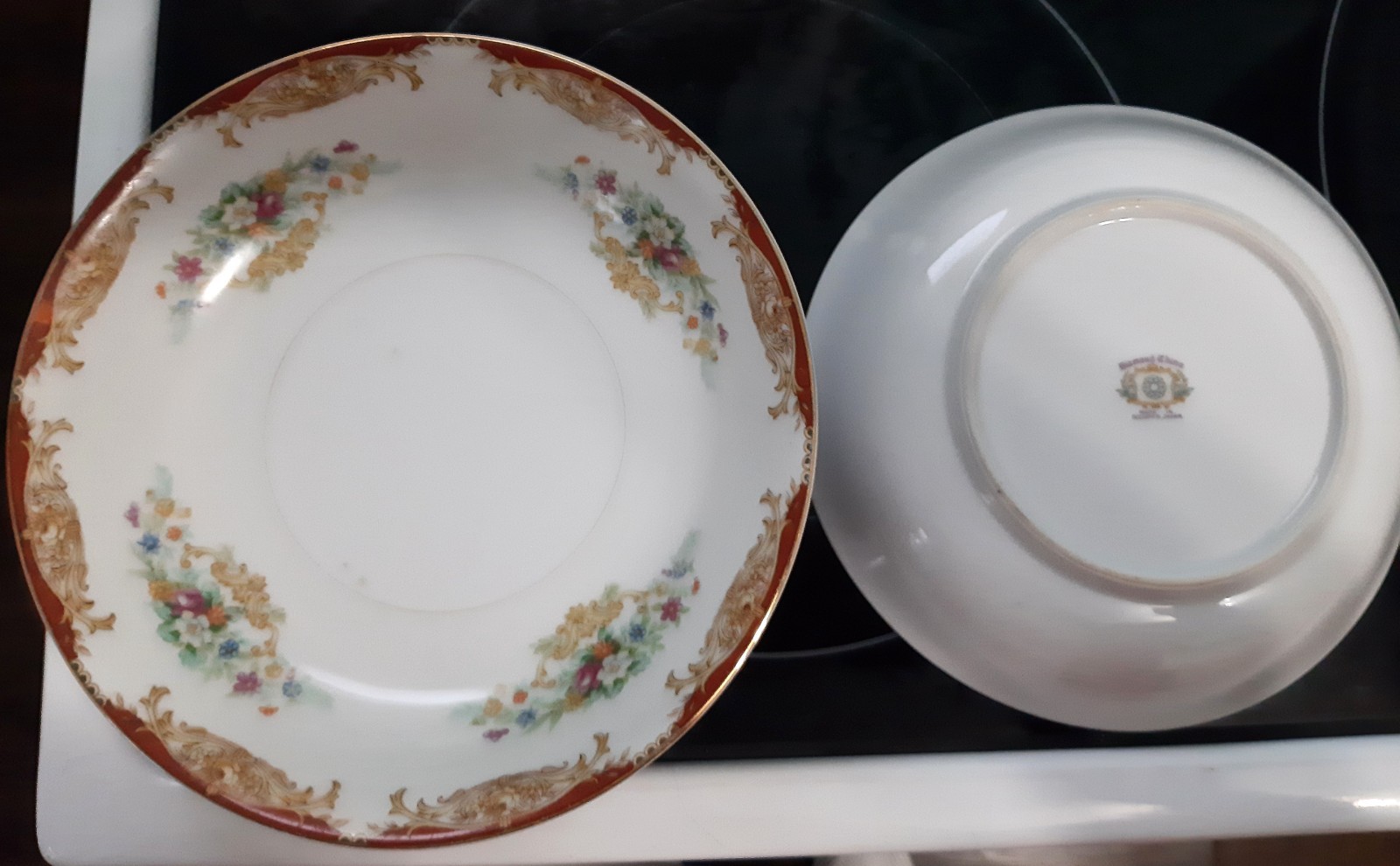 SET OF 6 DIAMOND CHINA MULTI COLOR FLORAL 7 1/4″ BOWLS MADE IN OCCUPIED JAPAN