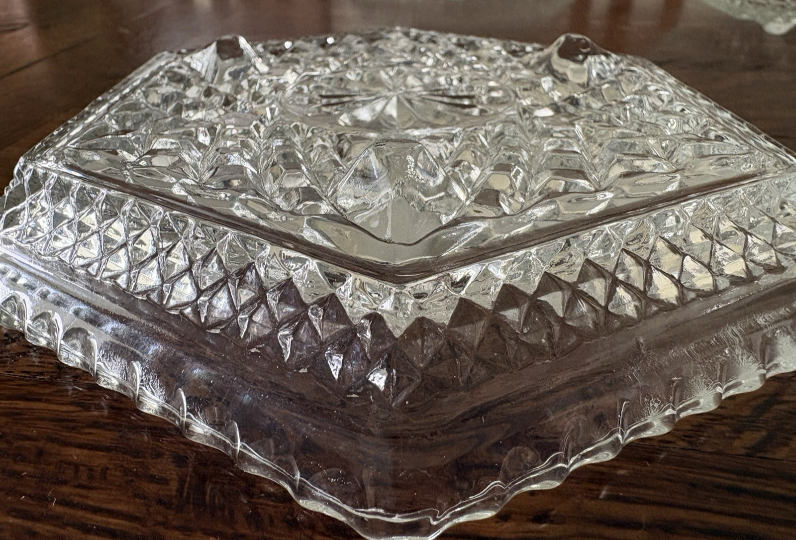 6 Anchor Hocking Wexford Hexagonal Shaped Dishes Plates Footed 7.5”