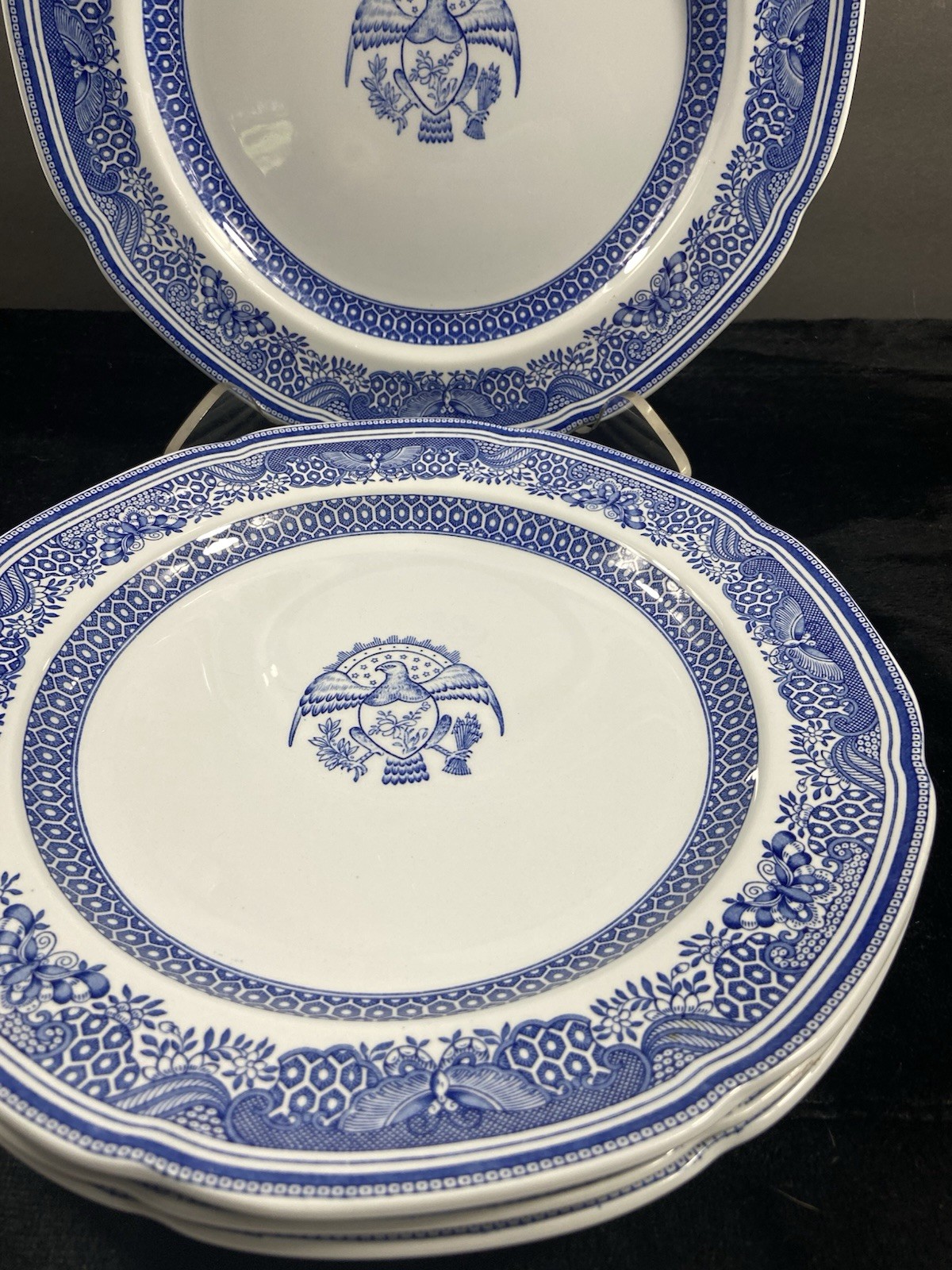Spode Copeland Heritage Blue Dinner Plate 10.25” Set Of 4 Vintage