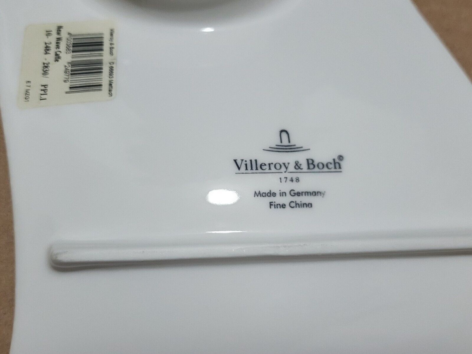 Villeroy & Boch NewWave White Coffee Cup & Saucer Set Porcelain Asymmetrical