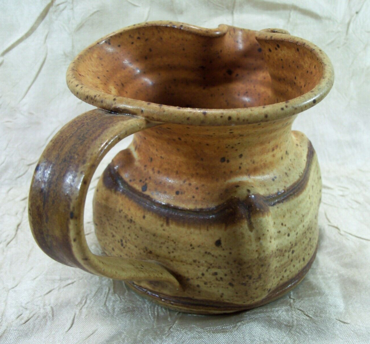 Vintage Studio Art Pottery Creamer Stoneware Handmade 3.5” X 5” 1970s Signed