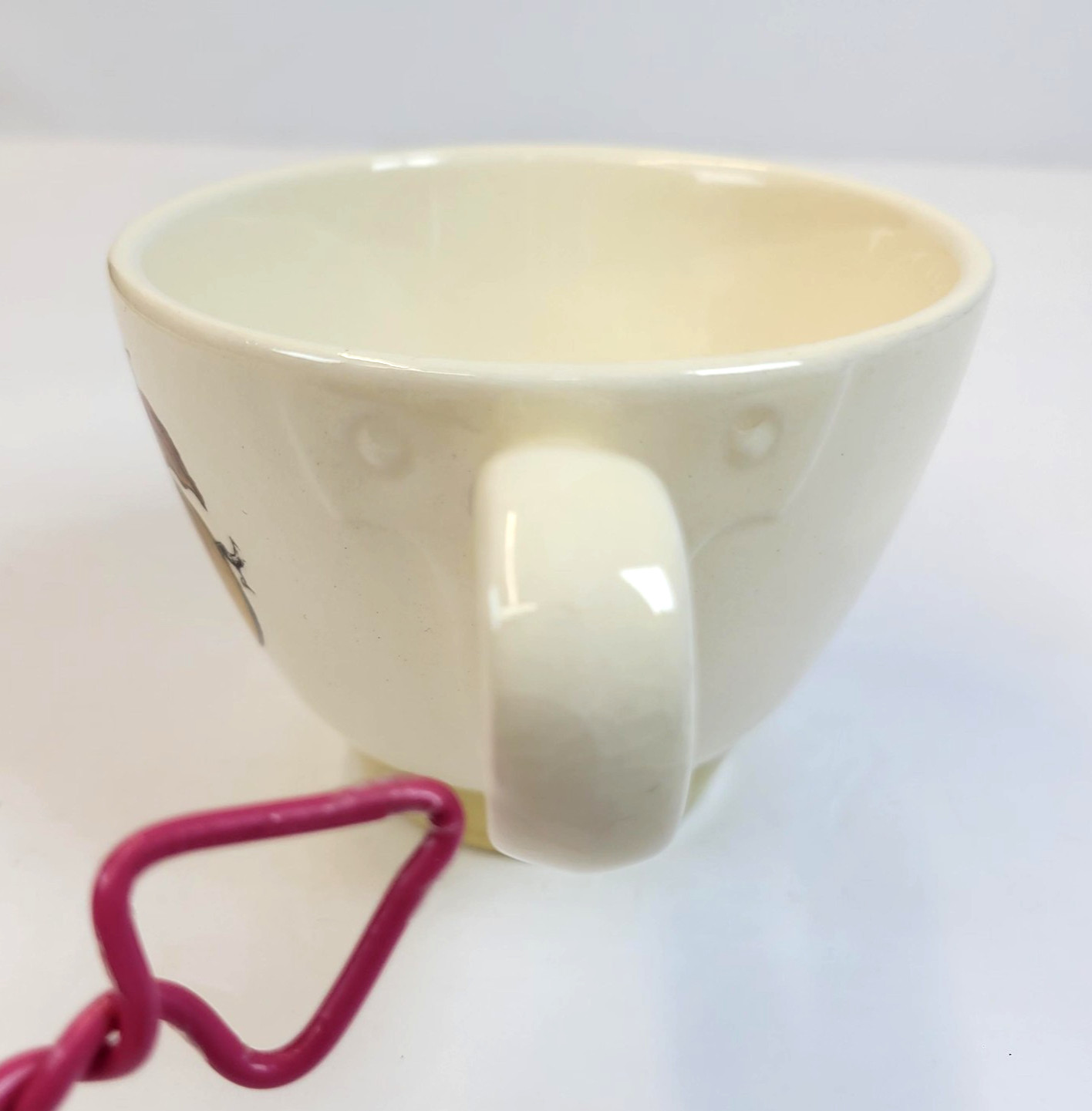 Vintage Metlox Poppytrail Coffee Cup Beige Fruit Motif California Pottery USA