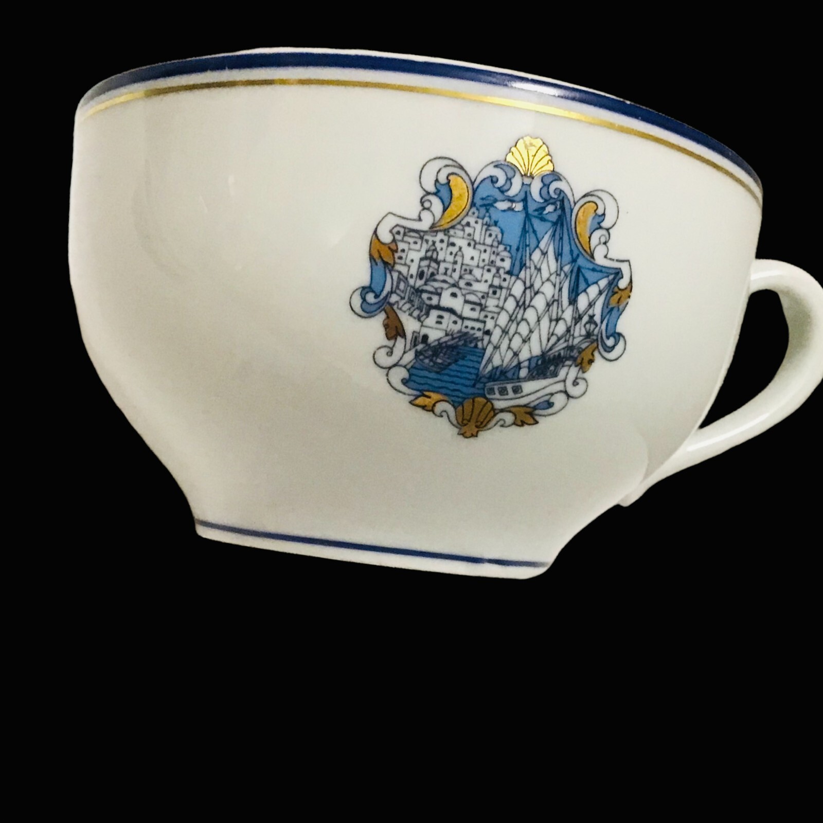 Vintage Limoges France Set 2 Cups and Saucers Santorini Island Chrysalia Hotel