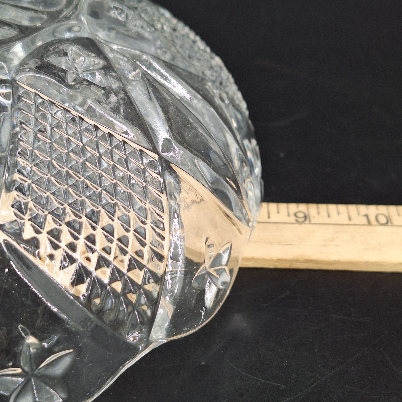 EAPG Ohio Flint Glass Co #488 Diamond Compote Foot Candy Dish Vintage