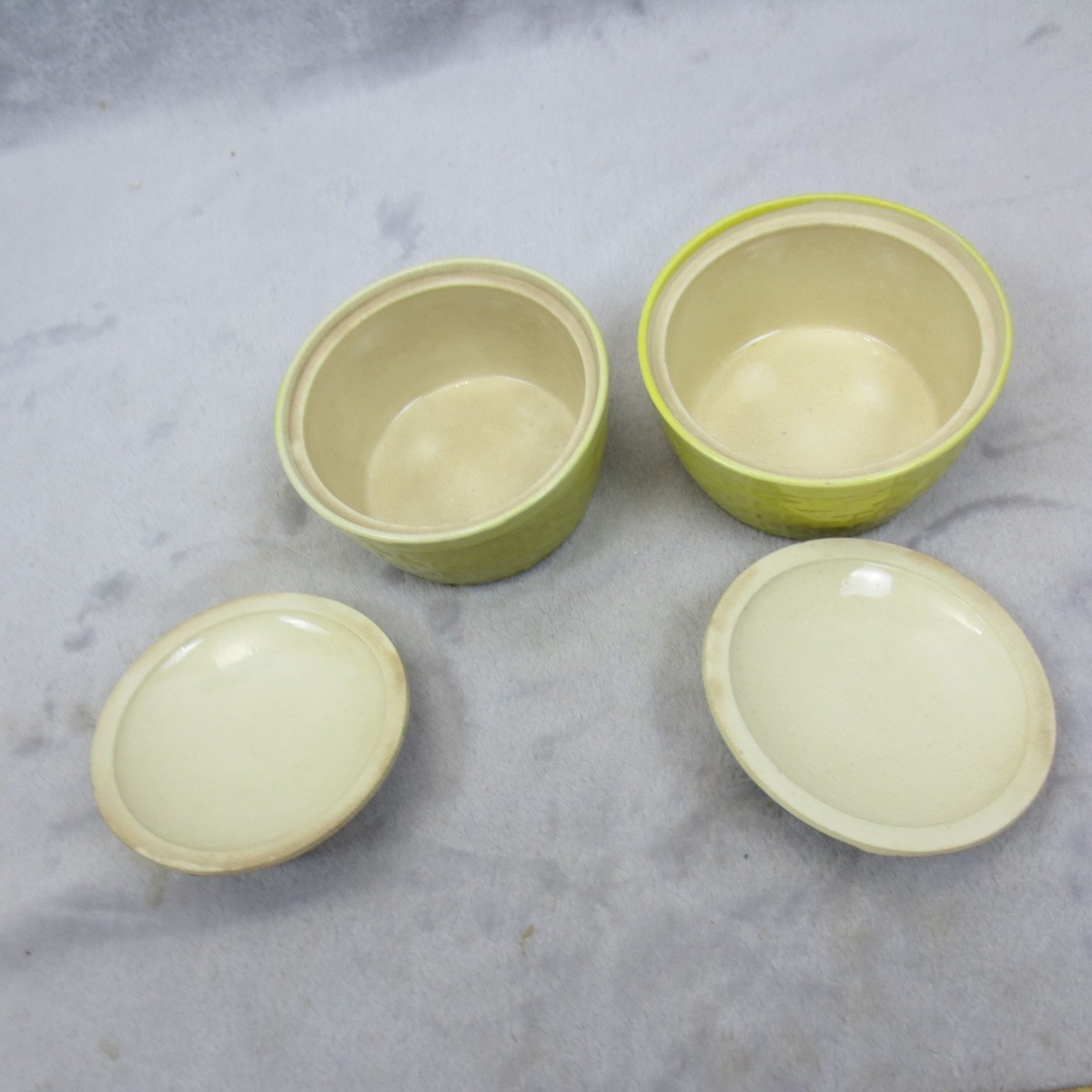 Pair Butterfly Flowers Covered Candy Trinket Dish Japan Majolica Hand Painted