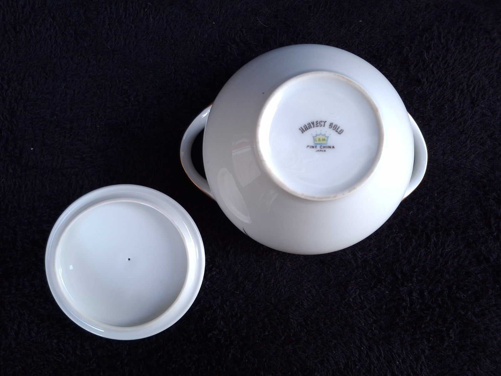 LIPPER & MANN (L&M)-HARVEST GOLD CHINA-PLATTER, BOWL,GRAVY ,SUGAR BOWL-4 PIECES