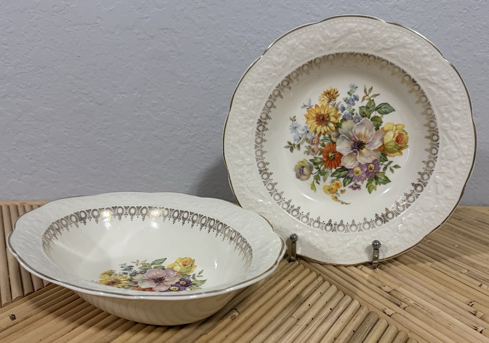 The Edwin M Knowles China Co USA 39-5 9” Oval & 39-1 8” Round Bowls