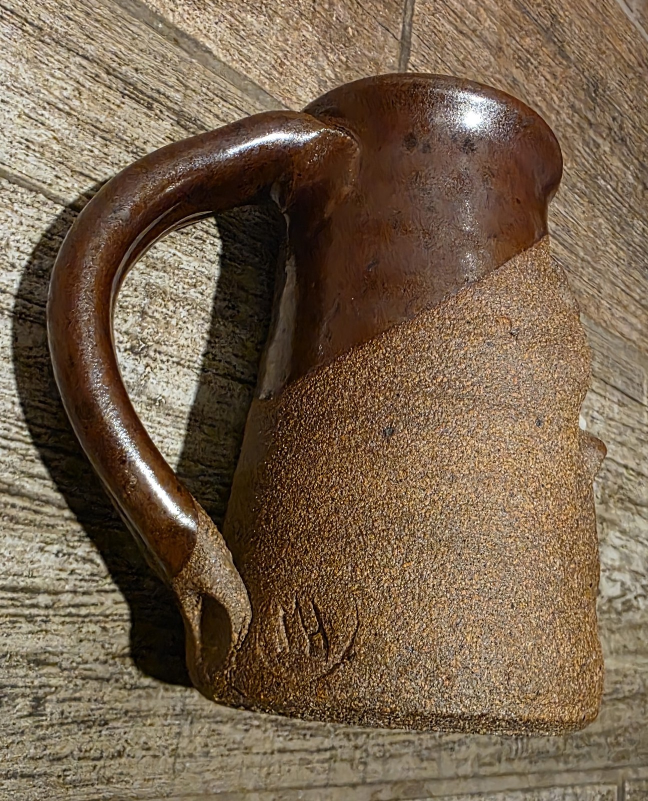 Original Mark Hines Creations Funny Face Mug Stoneware Pottery Artist Signed