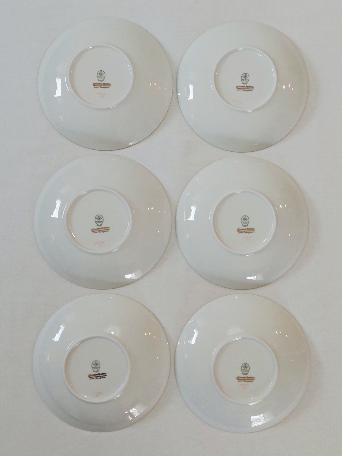 Hutschenreuther Soup Bowls 8 3/4″ Olivia Gold White Elegant Dining Vintage Set 6