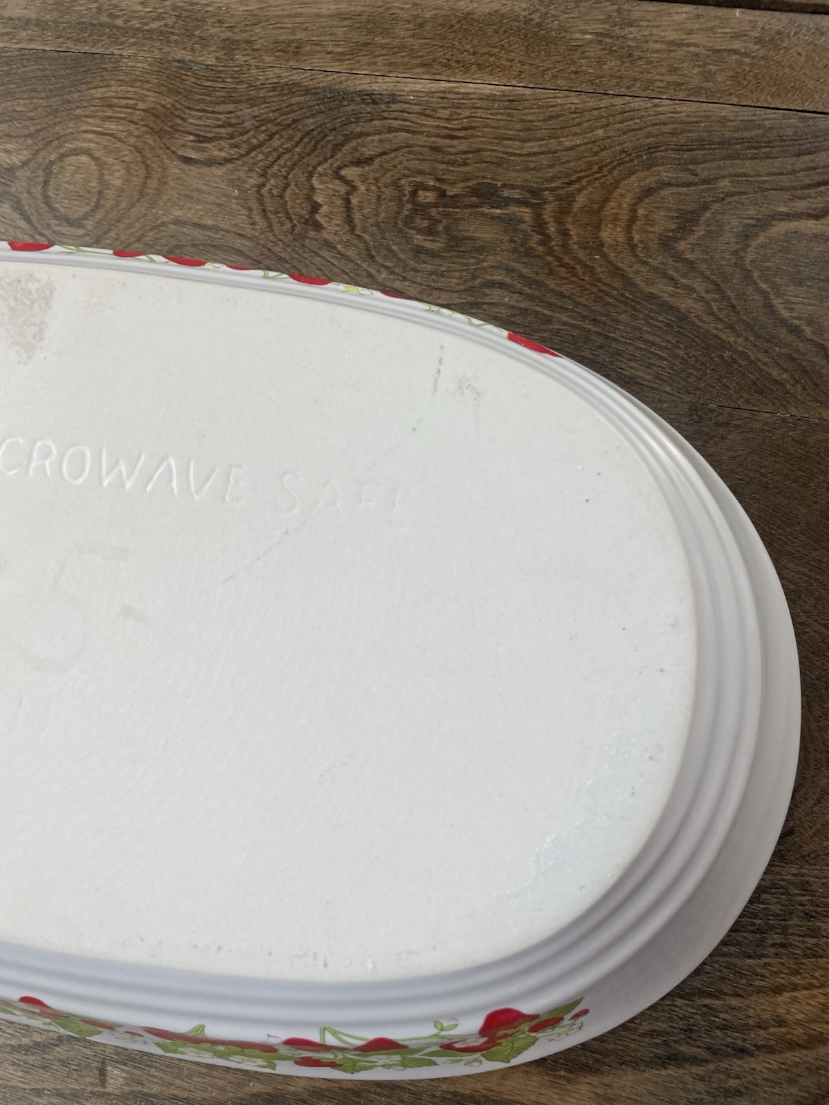 Vintage Action 80’s Strawberry Stoneware Oval Divided Serving Baking Dish 13”