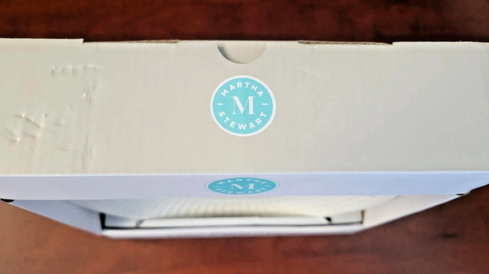 NEW! MARTHA STEWART Basket Weave Set/4 Ceramic Dessert/Salad Charcuterie Plates!