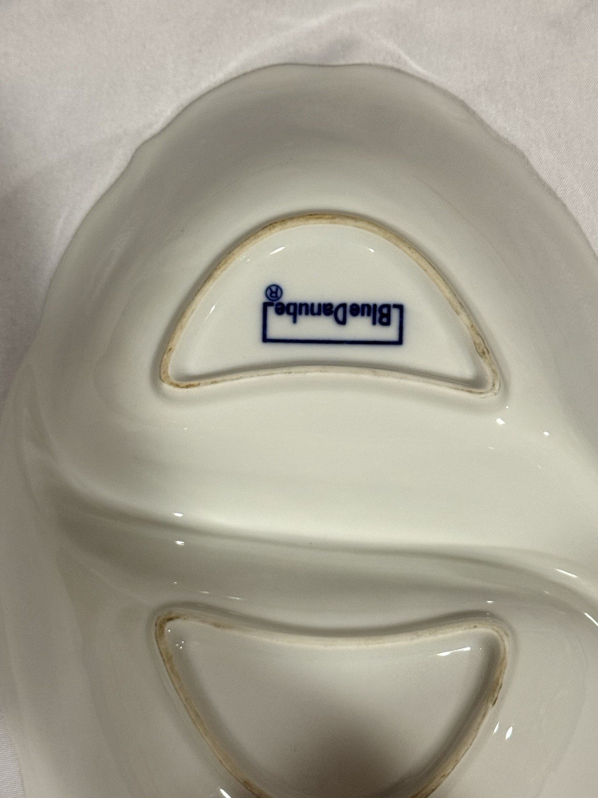 Vintage Blue Danube Blue Onion Pattern Divided Oval Serving Bowl 11”