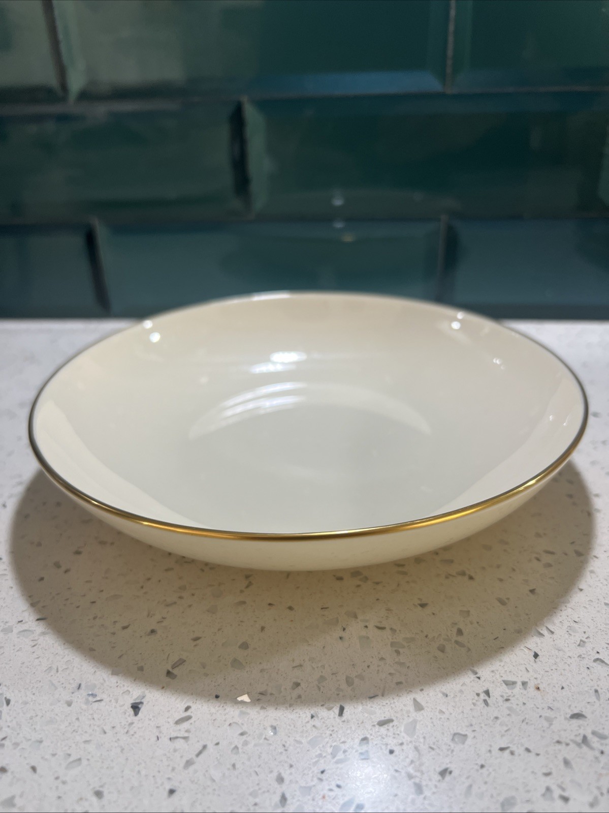Lenox Olympia Gold Trim Bowl 7.5 Inches Shallow Coop Style ￼