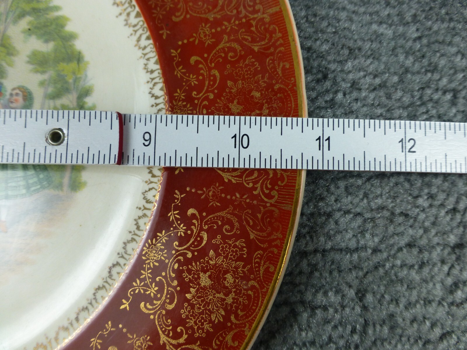 LOT OF 2 Salem 23 Karat Gold Victorian Women Plate 11 inch Made in USA