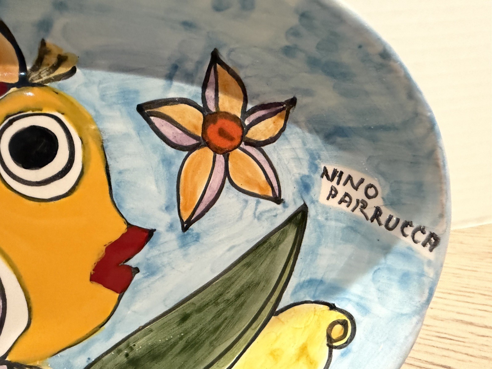 Italian pottery Nino Partucca Oval Dish 8 1/2 X 5 1/2 Inches