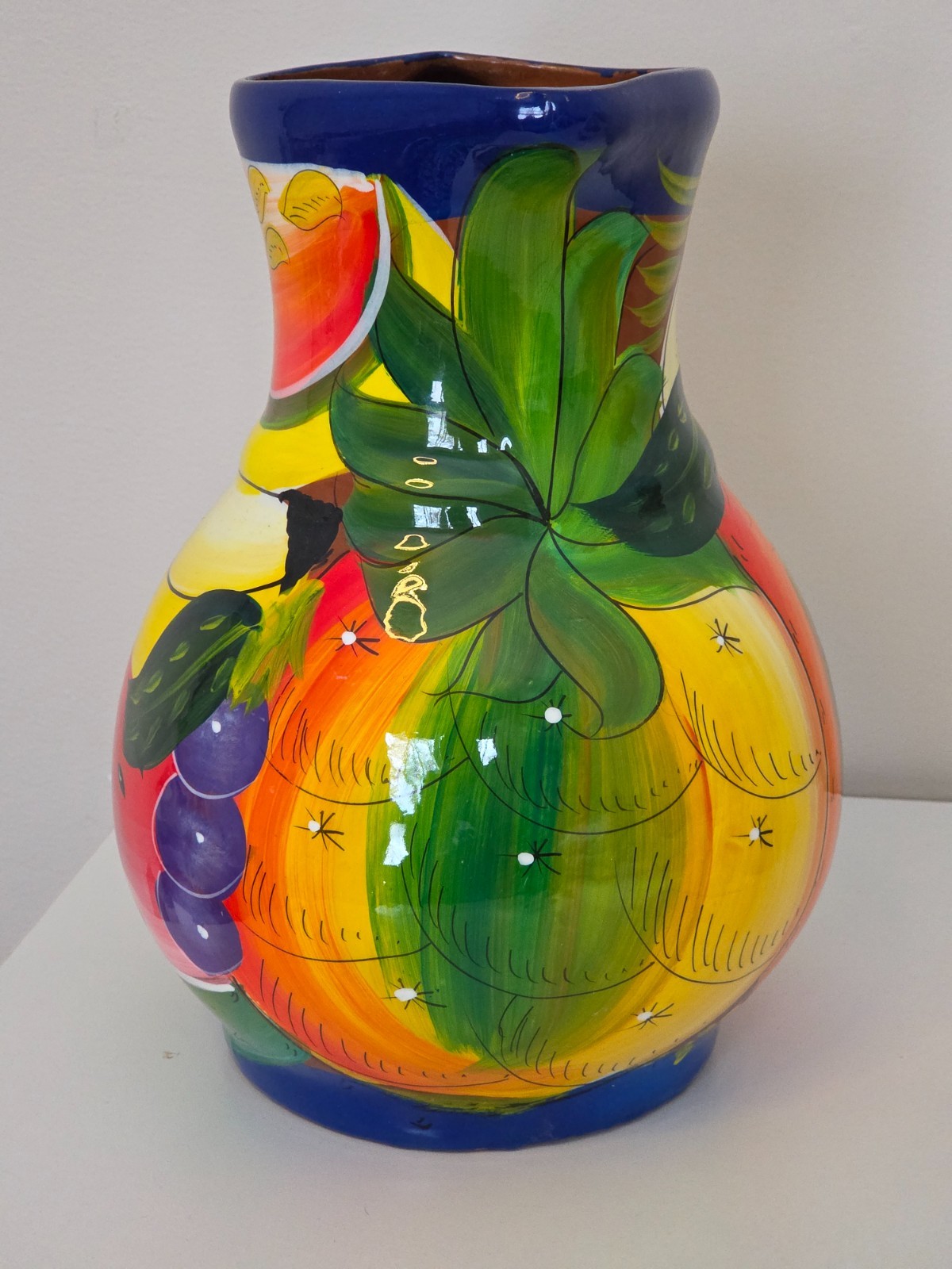 Hernandez Cabo San Lucas Hand Made, Hand Painted Multicolor Pitcher