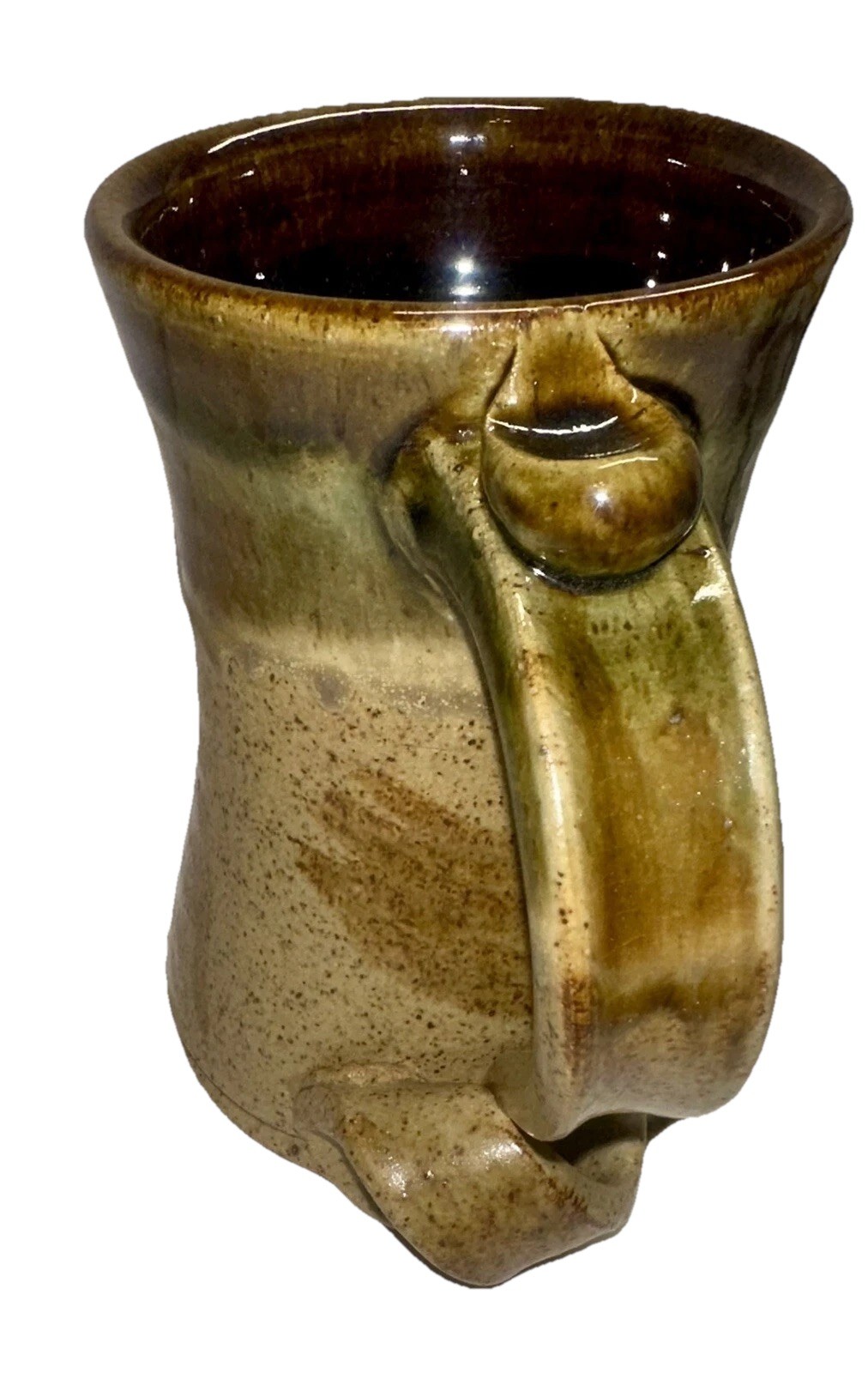 Cory Plott North Carolina Studio Pottery Mug Earth Tone Glazed Stoneware Signed