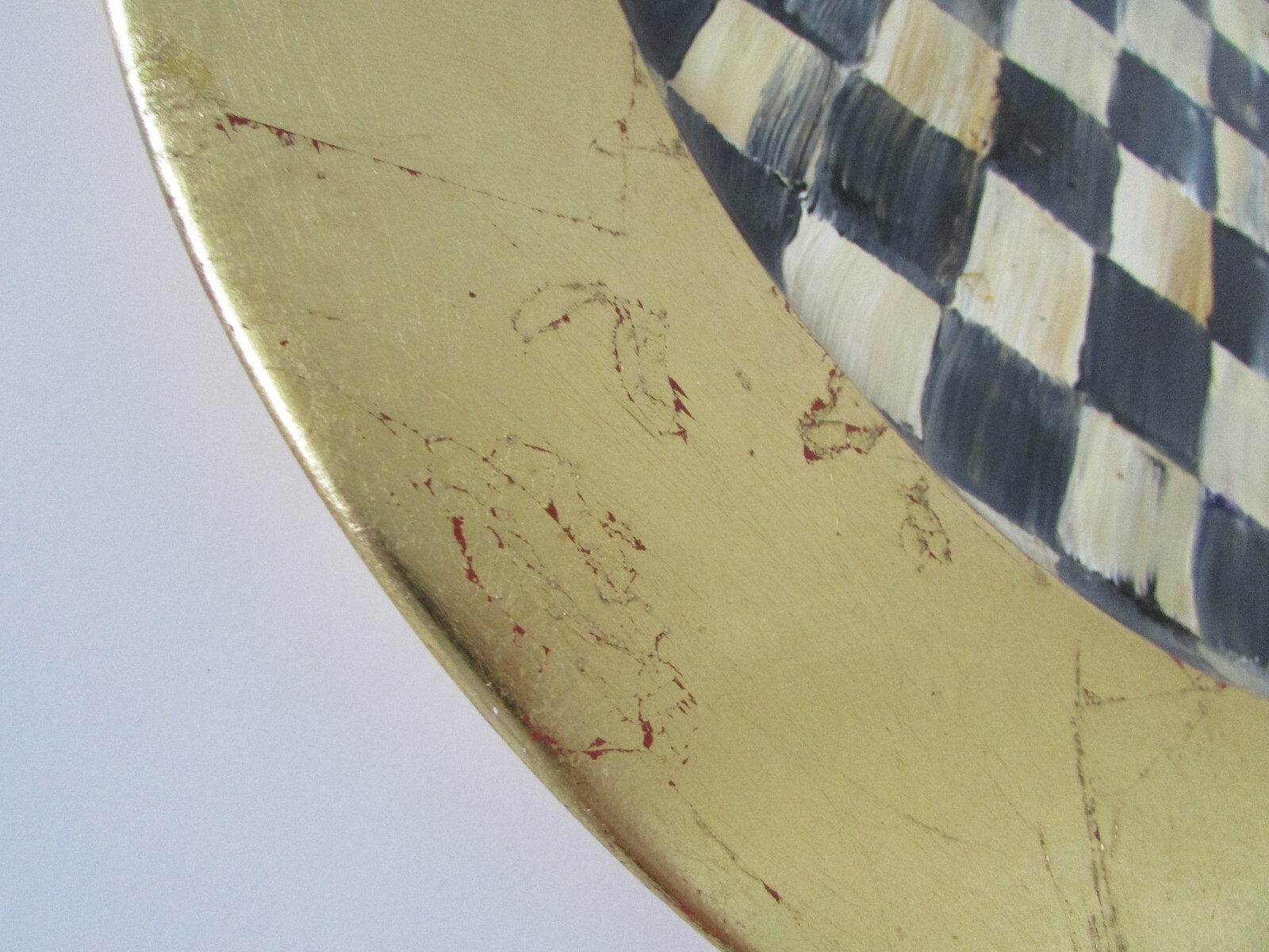 VTG Mackenzie Childs Courtly Check Circus Glass Cake Dome & Underplate
