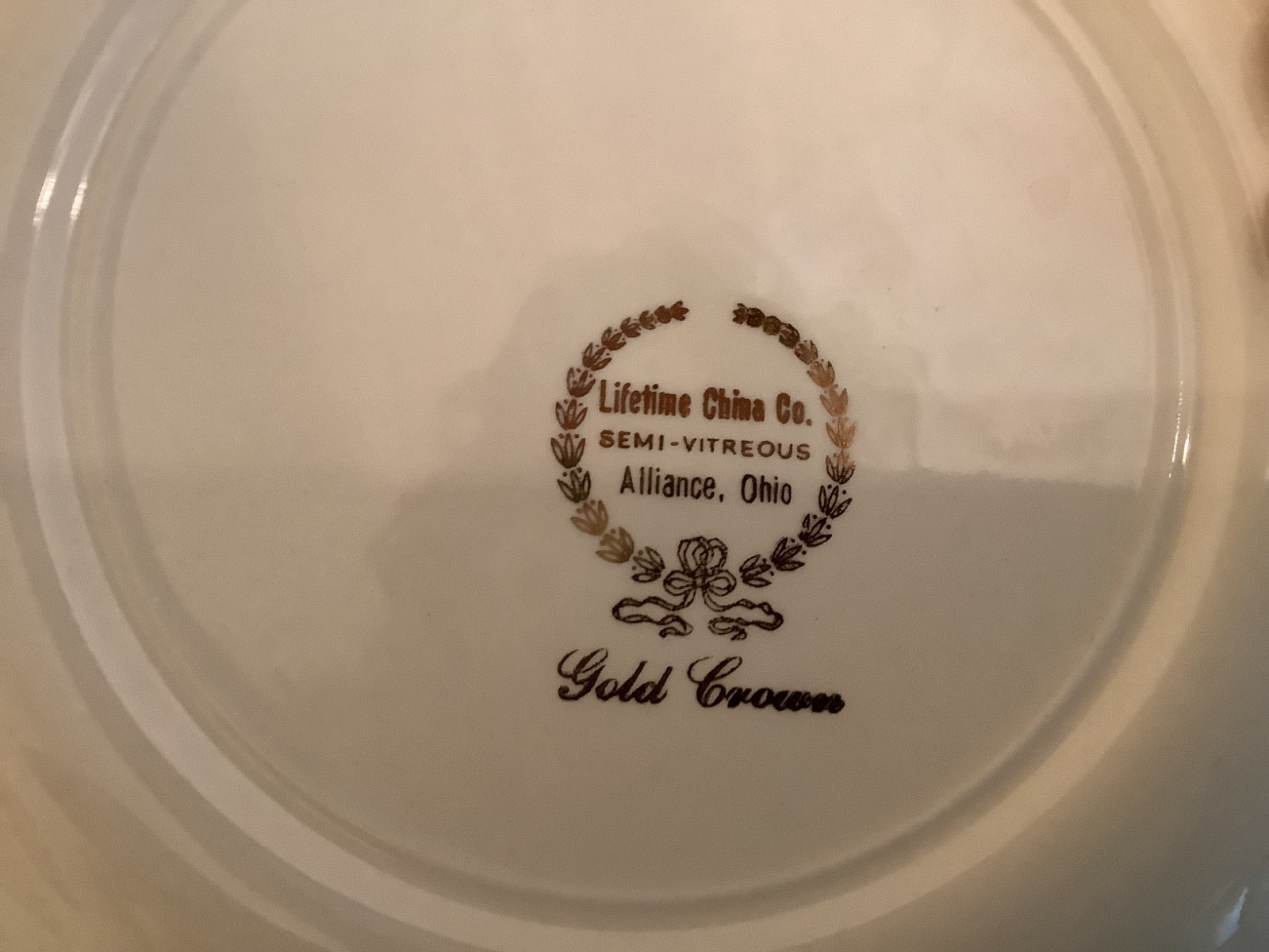 Set of 8 Homer Laughlin Lifetime China GOLD CROWN Salad Snack Plates, 7.25” Diam