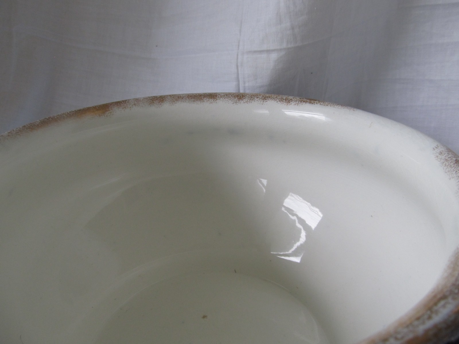 Victorian Flow Blue Chamber Pot Gold Gilt J&G Meakin “Moderna” Antique 1895-1915