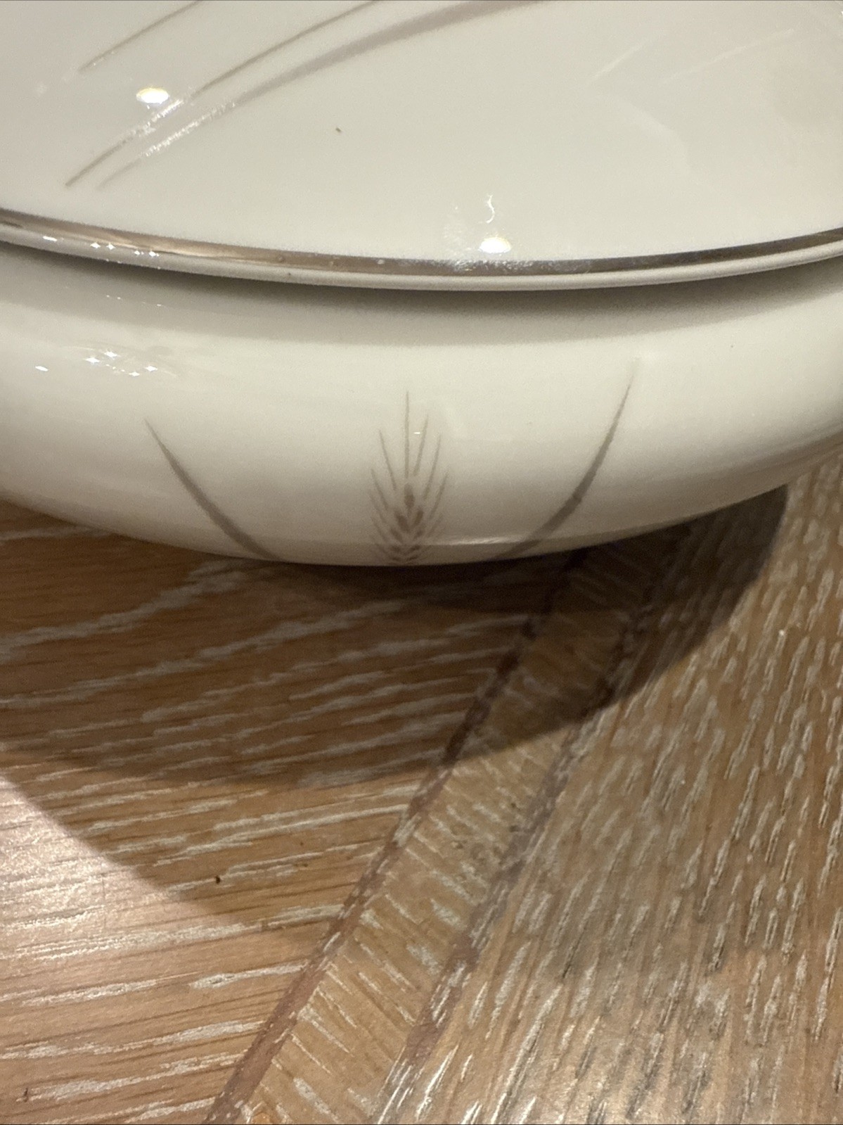 Platinum Wheat Fine China Covered Serving Bowl
