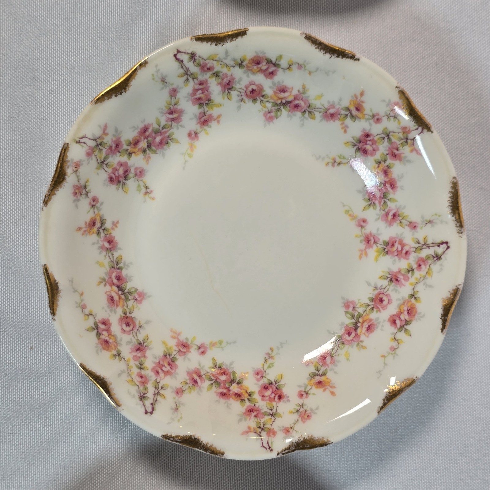 6 Theodore Haviland Varenne USA 5 in Small Dessert Fruit Bowls Tiny Roses chip*