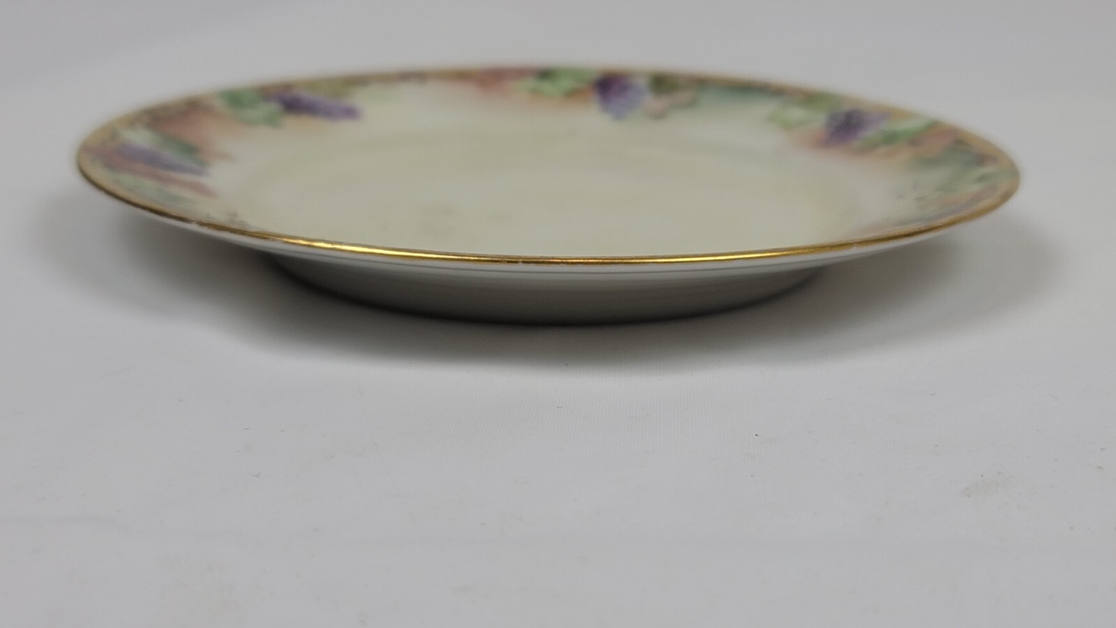Vintage Limoges France Dessert Plate Hand Painted Grapes Gold Gilded