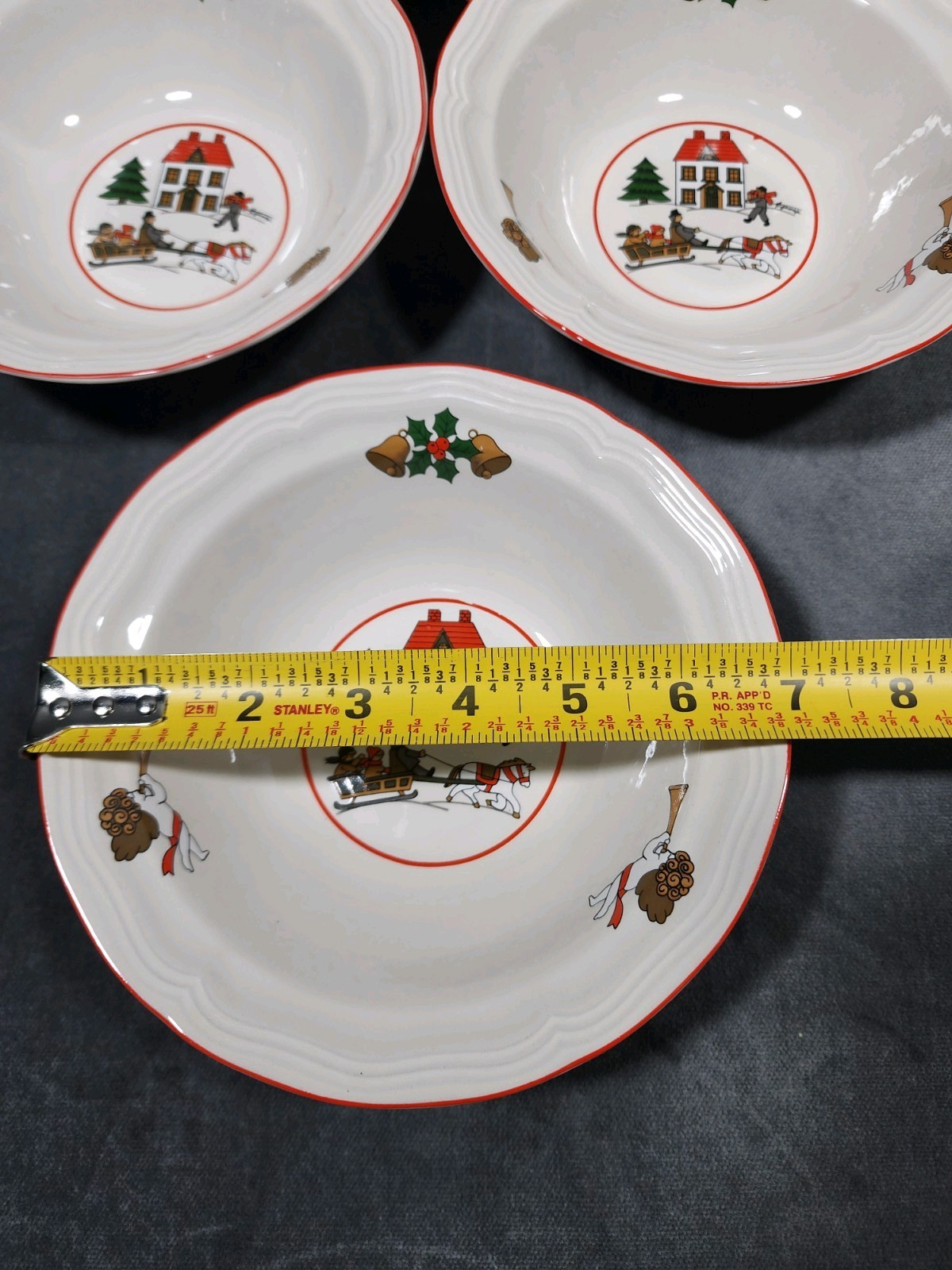 Vtg Jamestown China Action THE JOY OF CHRISTMAS Dinner Plates/Bowls/Cups/15 pcs