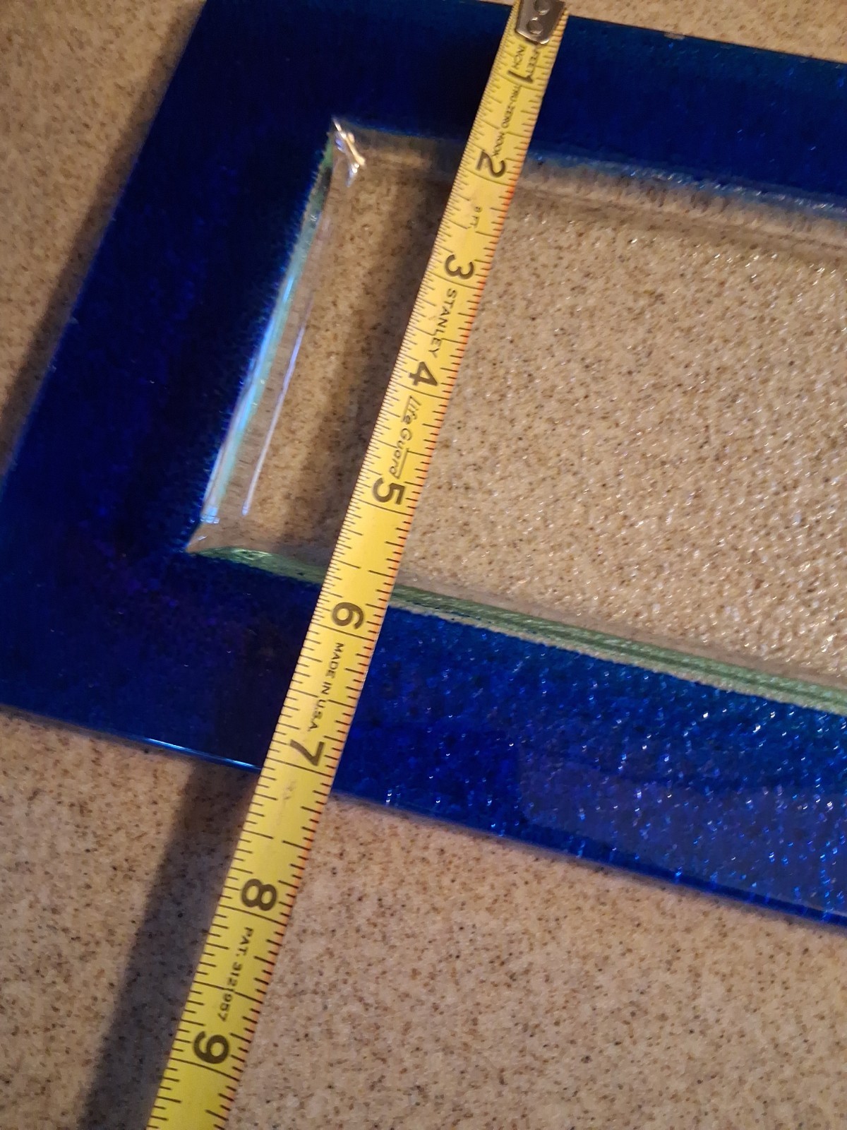 Vibrant Blue and Clear Fused Glass Decorative Tray Home Decor/Food/Candle Holder