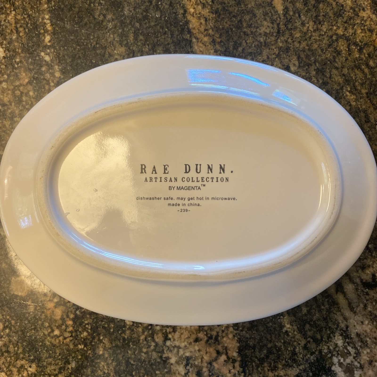4x Rae Dunn Blessed Oval Plate Appetizer Farmhouse Decor Cottage Minimalist EUC