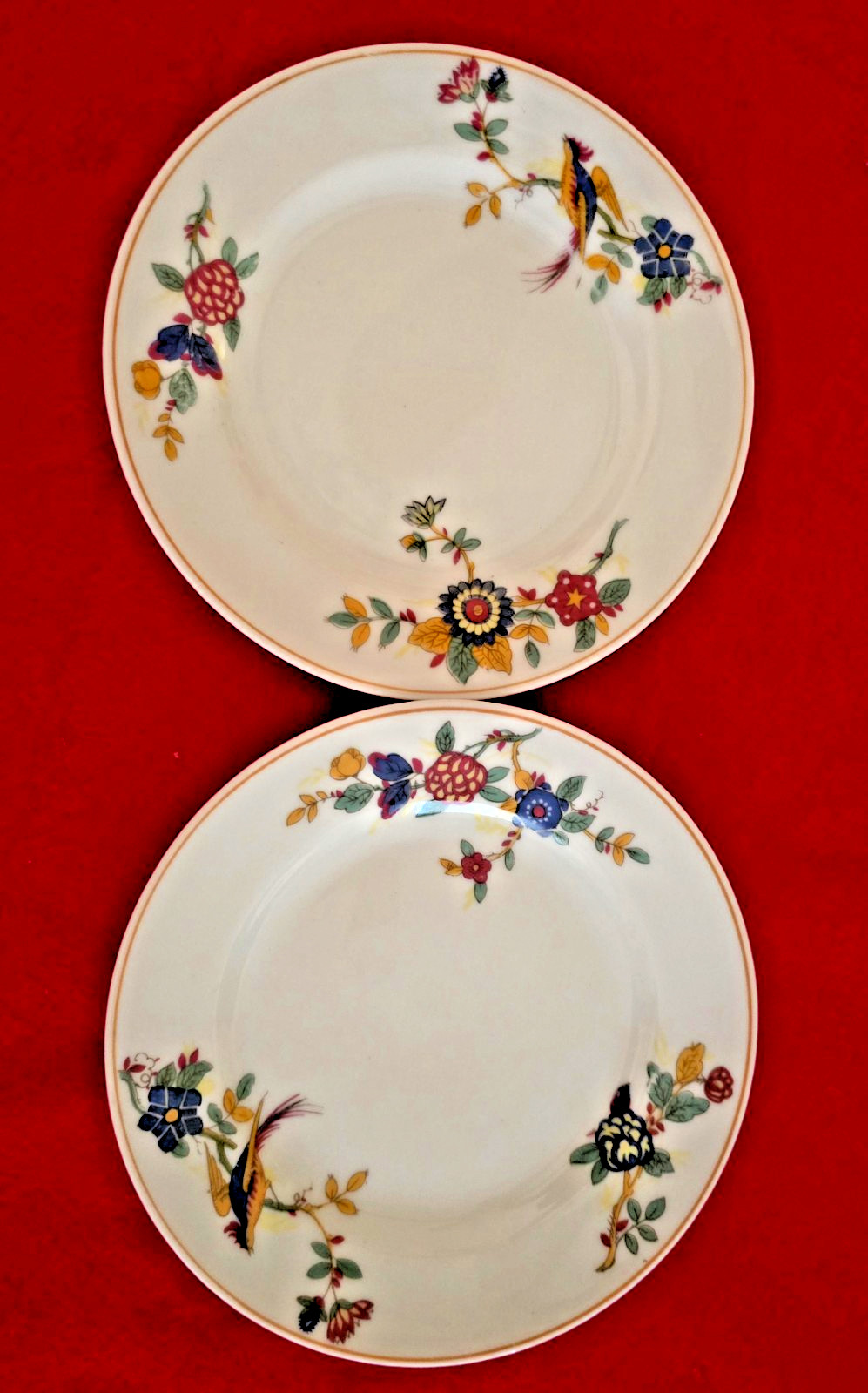 6 C. Ahrenfeldt Limoges 1 dinner 1 Salad 2 bread plates Vintage 30″s Birds,