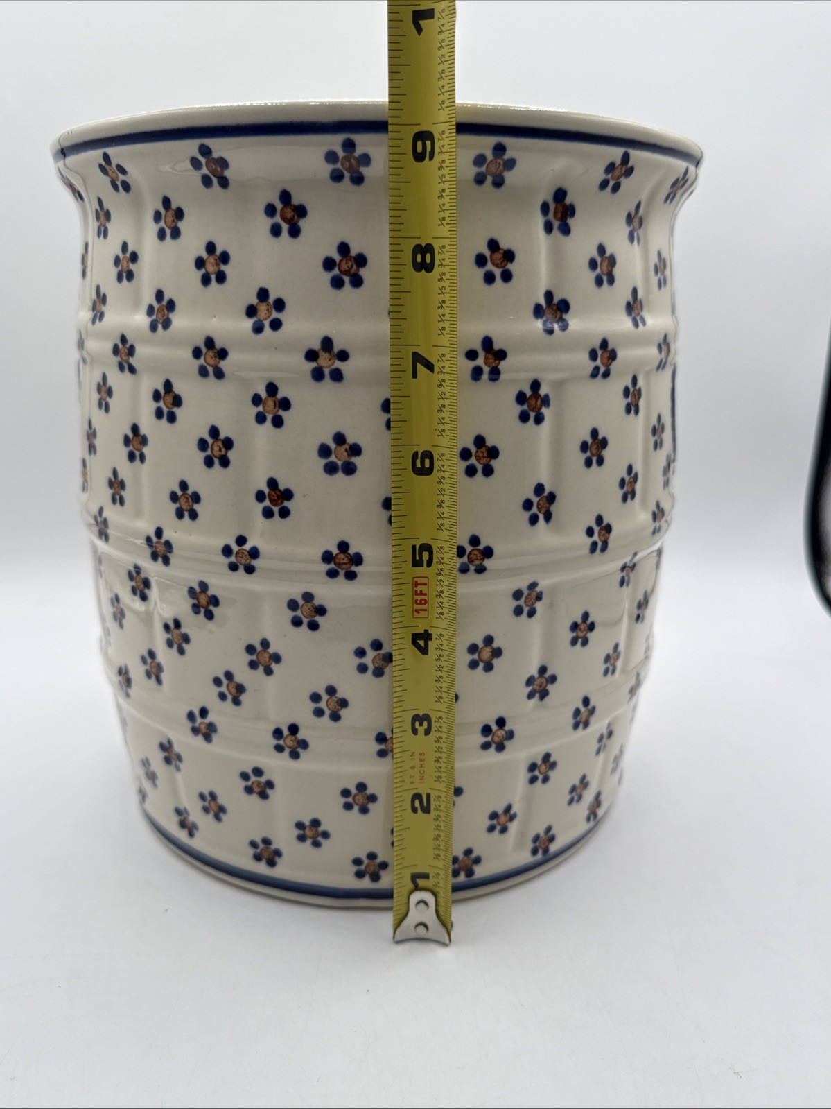 Polish Pottery Boleslawiec Pickeling Fermenting Sauerkraut Jar Water Seal 12”