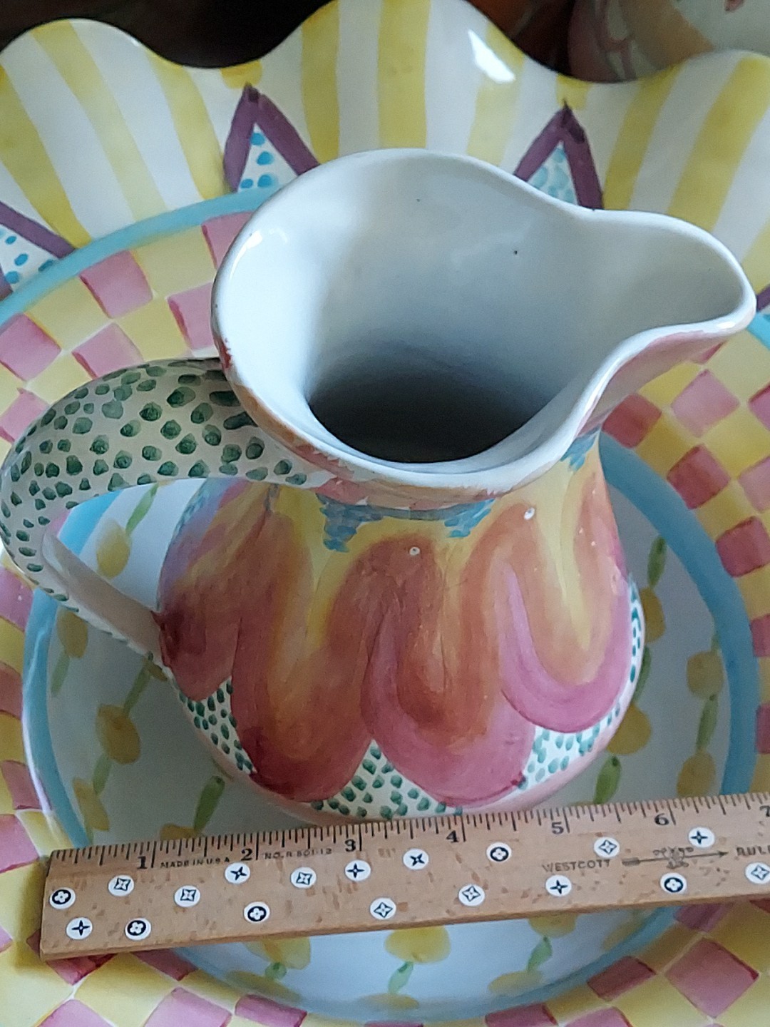 MacKenzie-Childs Keukenhof Ceramic Pitcher 8″